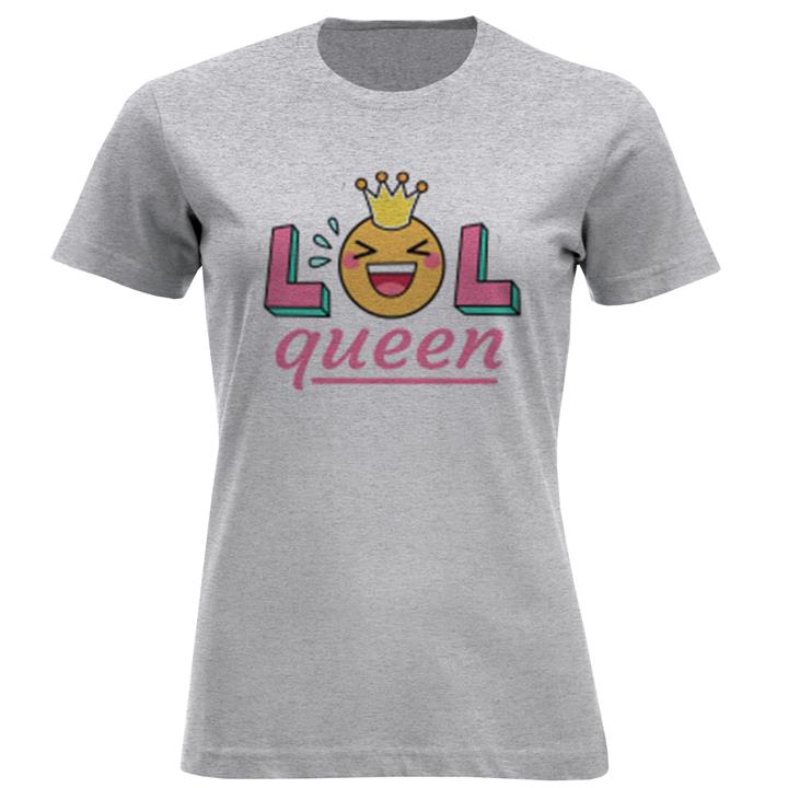 تیشرت آستین کوتاه زنانه طرح LOL QUEEN کد F461